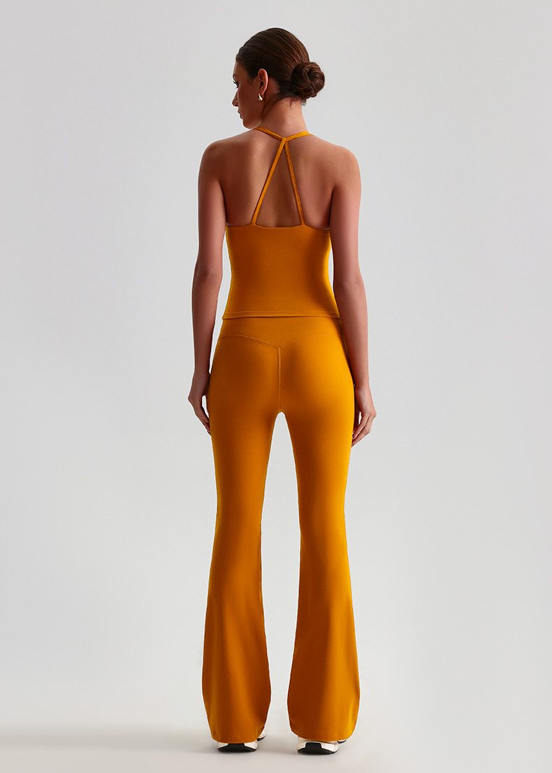  High-waisted Tight-fitting Nude Wide-leg Leggings And Beautiful Back Yoga Wear SKL-LQ8958