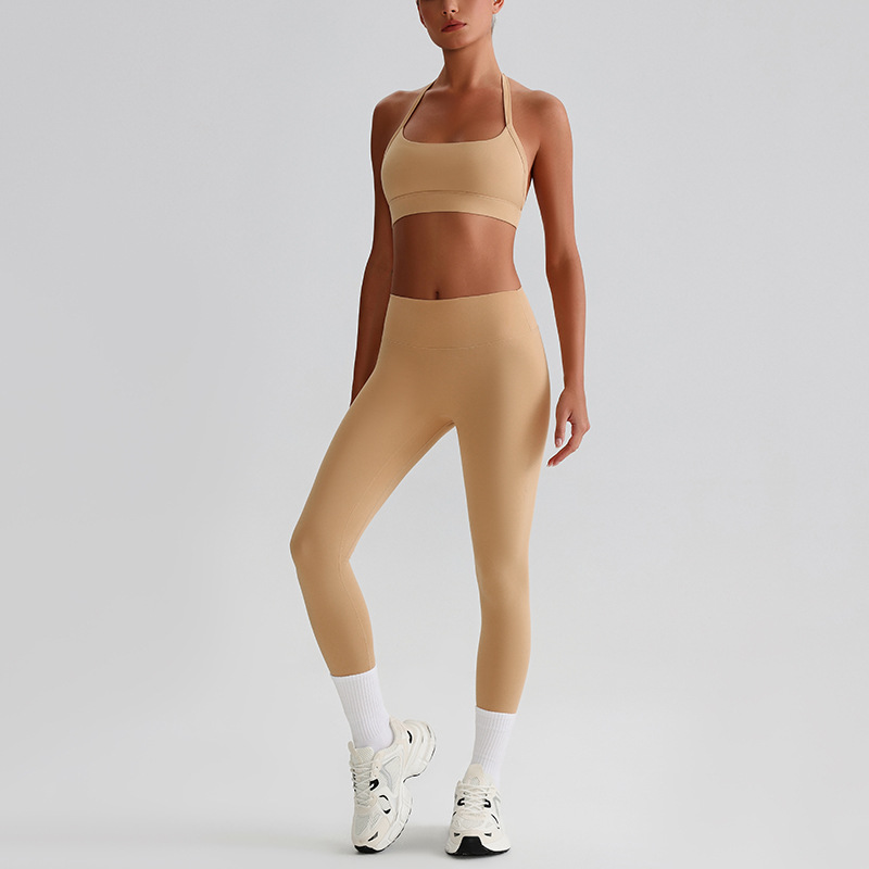 Solid-color Bras Breathable Tight Yoga Suit Set SKL-LQ0120