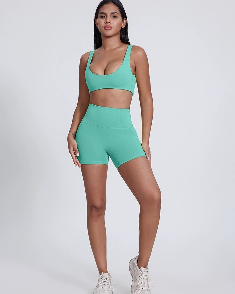 Women Three-inch Pocket Pants High-waisted Hip-lifting Outside Sports Pants SKL-LQ5025