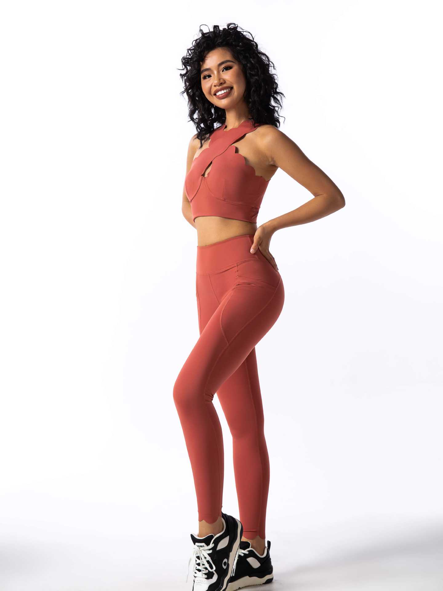 Lace Yoga Outfit Set for Women Short Tank Top Fitness Two-Piece Set SKL-FNK202411