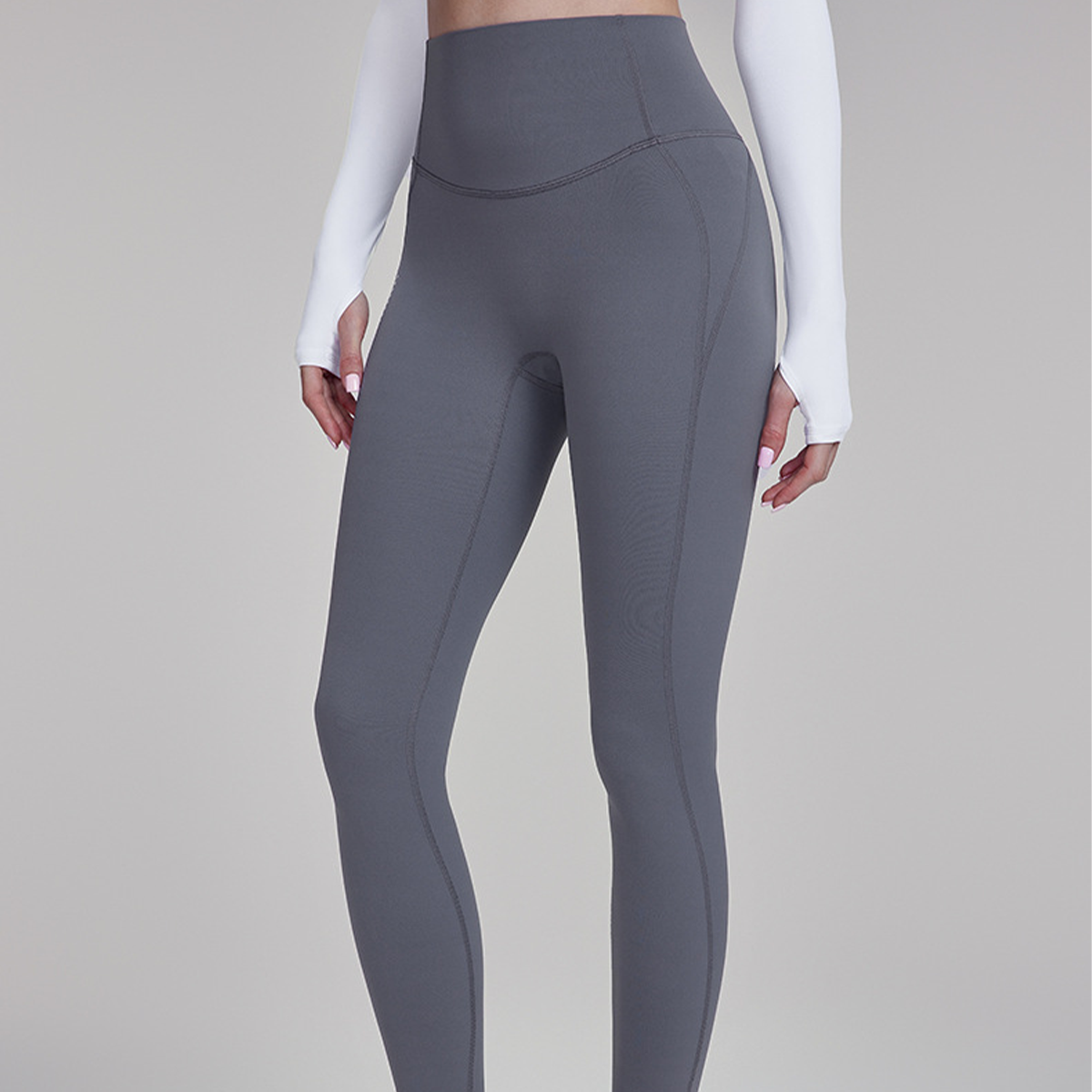 Lycra Waist & Back Pockets Reflective Strips Yoga Leggings DWUS124061