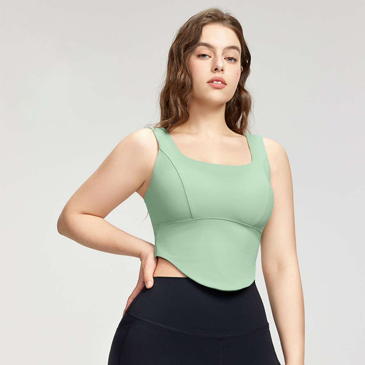 Solid Color Plus-Size Yoga Vest DWB215155