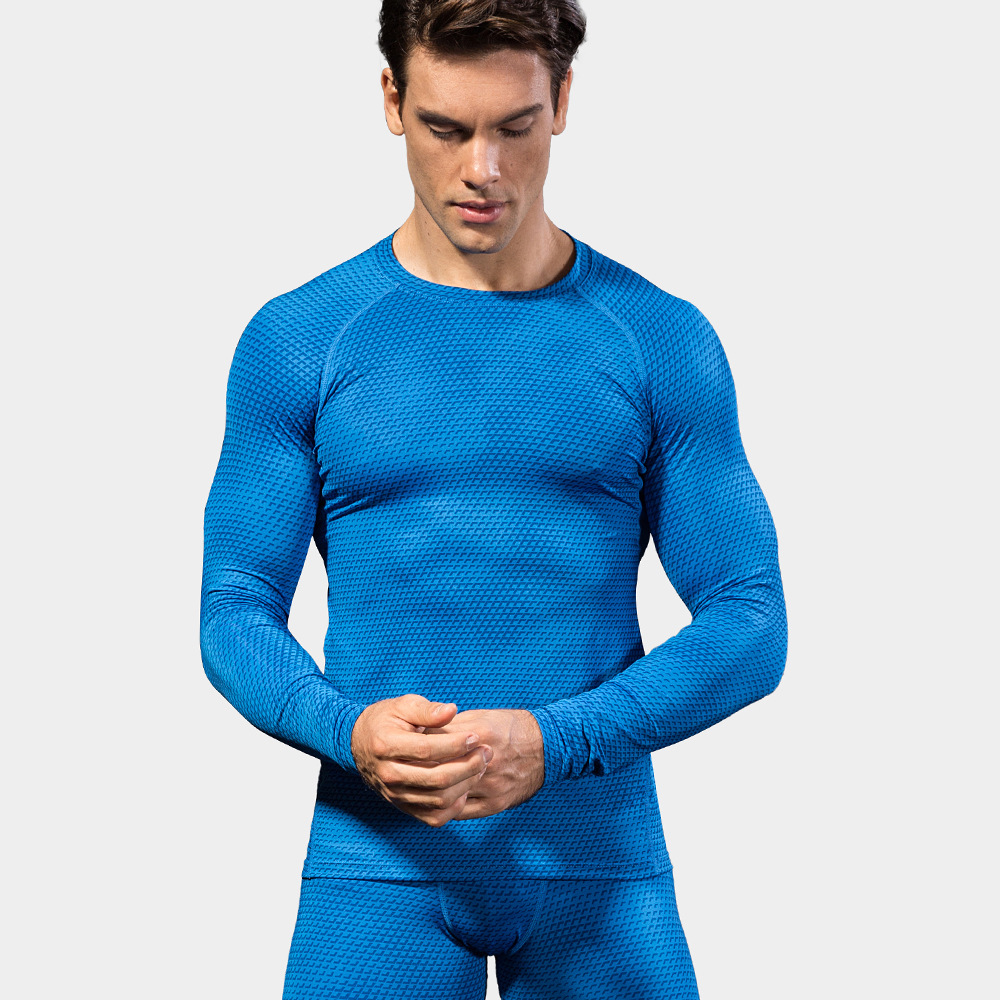 Men's Stretchy Sweat-Wicking Quick-Dry Fitness Long-Sleeved Shirt 4029