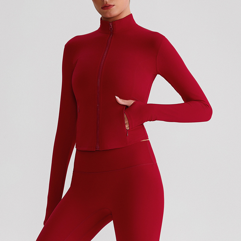 Zipper Outdoor Running  Sports Yoga Jacket Long-sleeved Coat SKL-LQ8018
