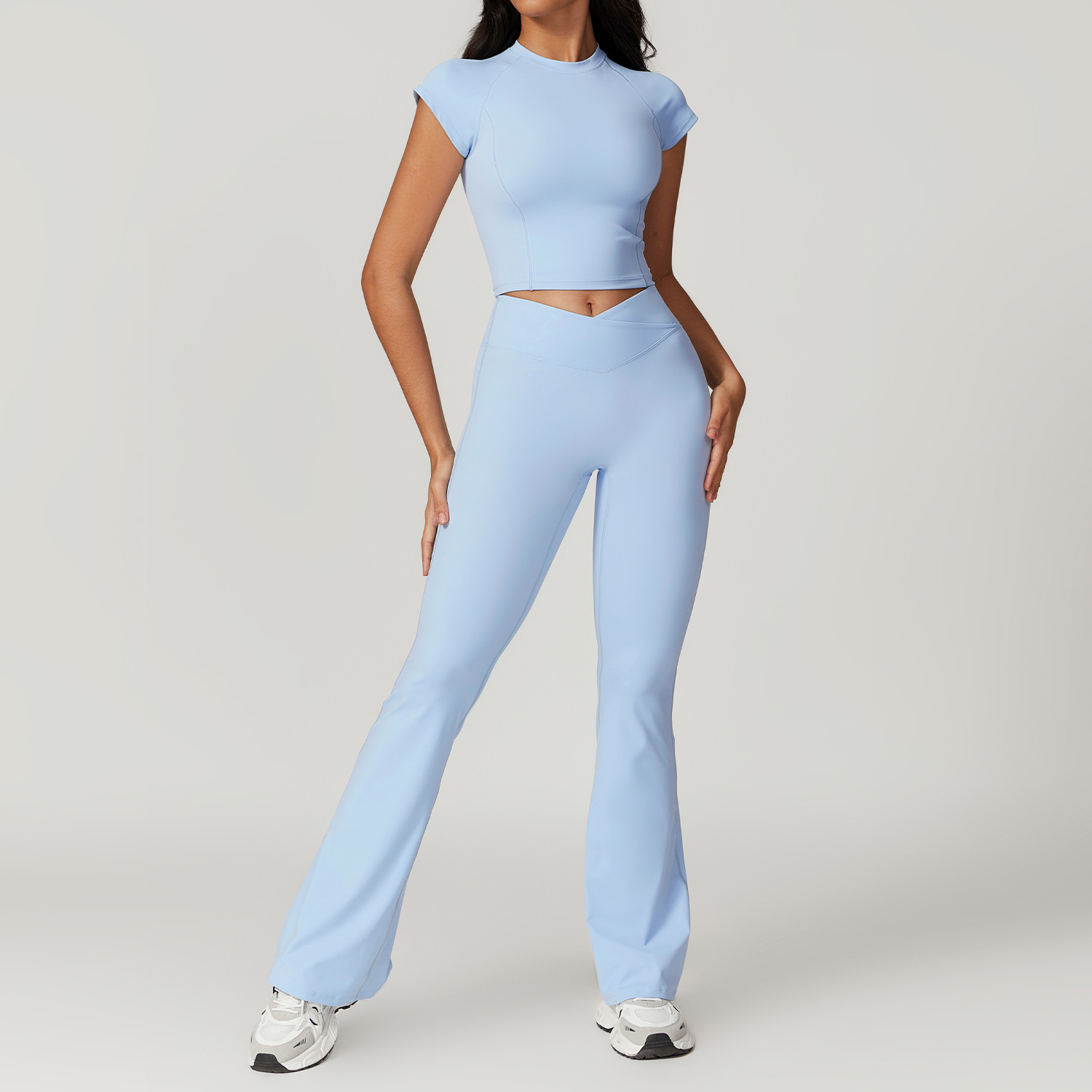 Tight and Quick Dry Flared-Leg Yoga Set 8799