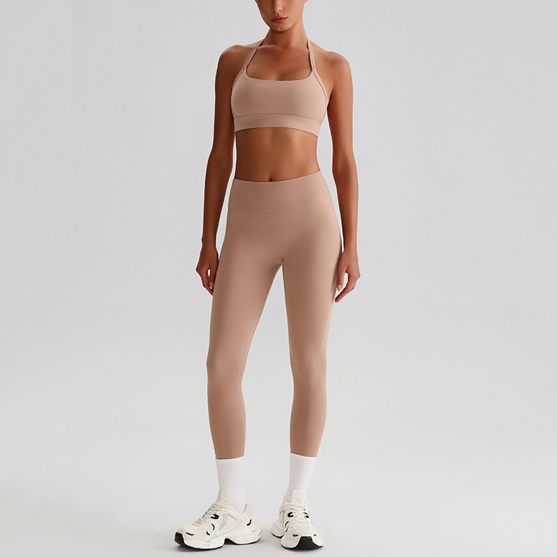 Solid-color Bras Breathable Tight Yoga Suit Set SKL-LQ0120