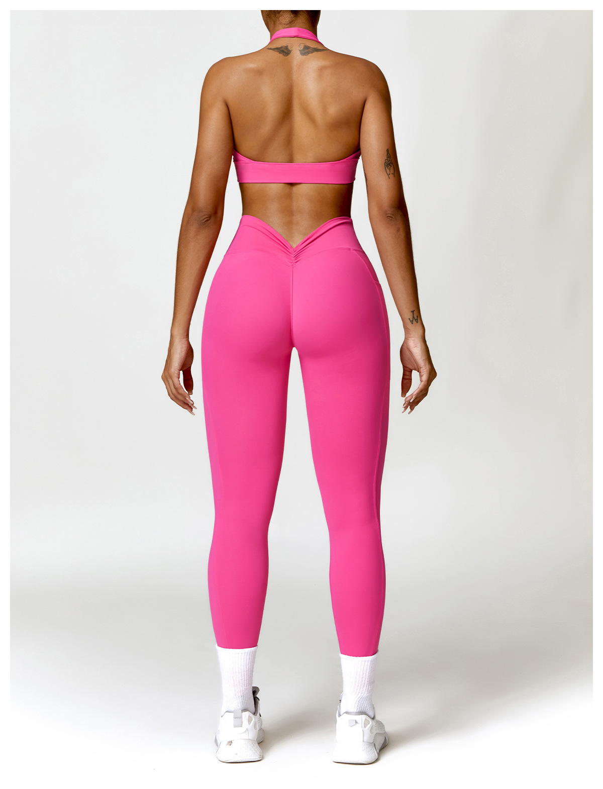 Soft Fabric Scrunch Halter Yoga Sets 8524