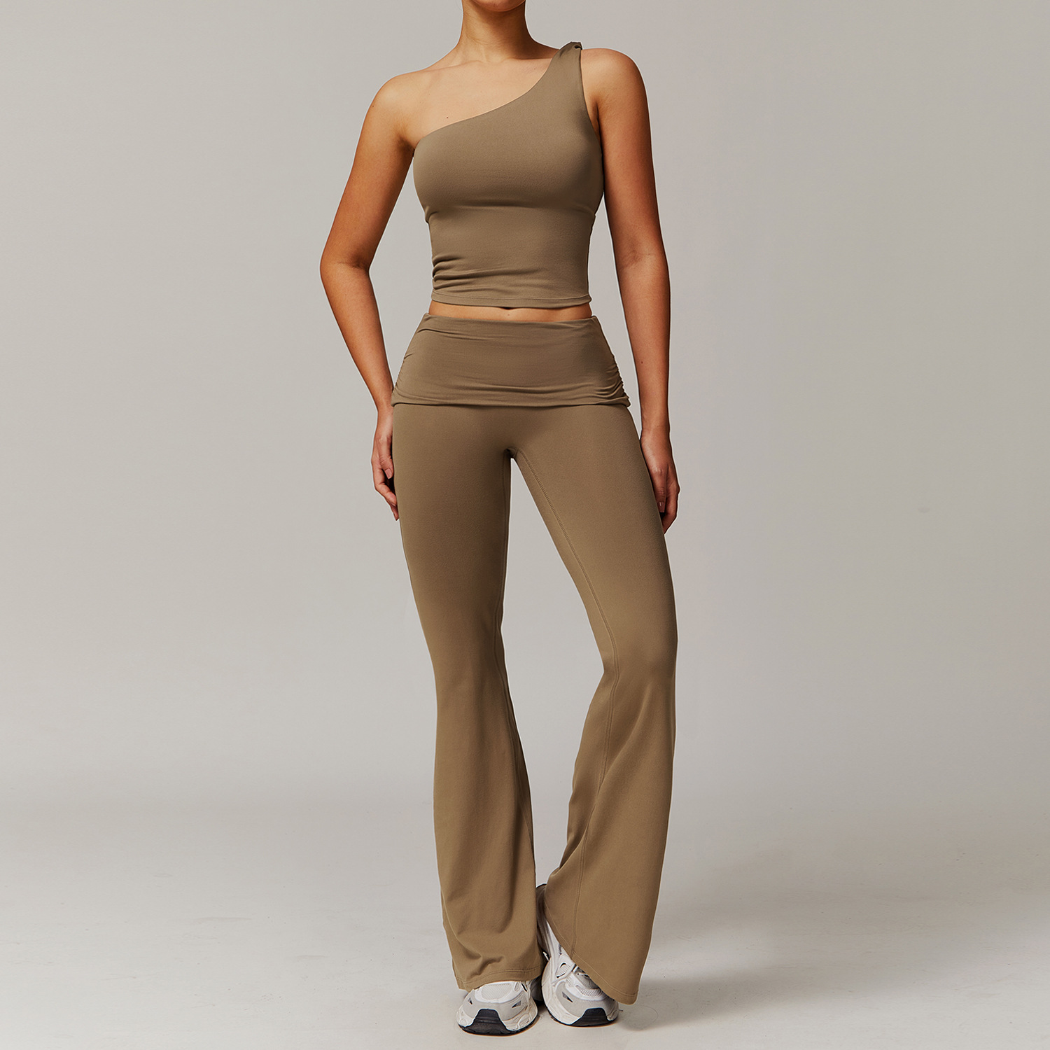 One-shoulder Vest Yoga Set 9152