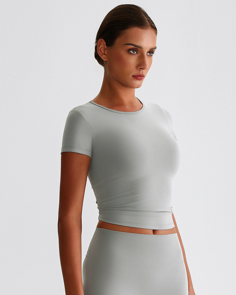 Short-sleeved Round-neck Sports T-shirt Running Fitness Top SKL-LQ8015