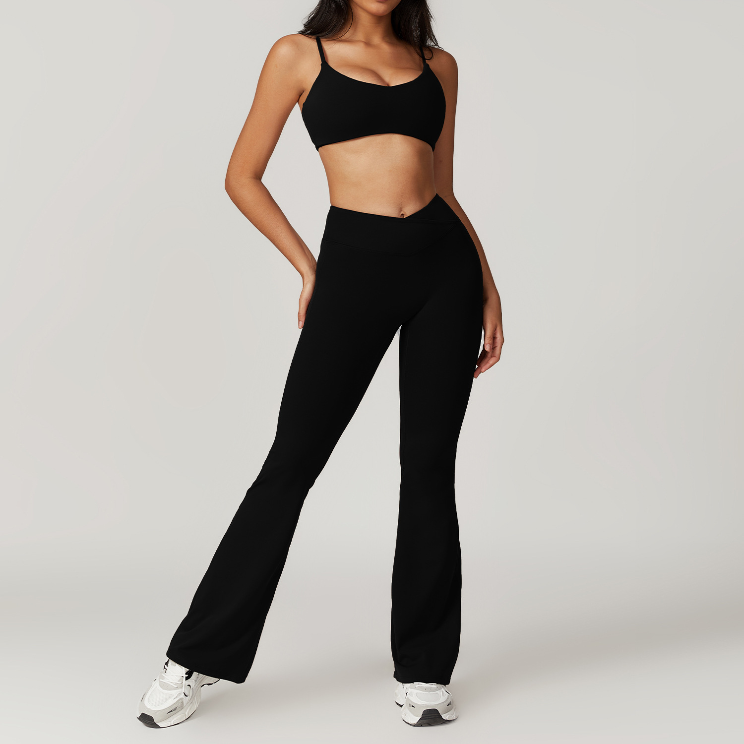 Tight and Quick Dry Flared-Leg Yoga Set 8799