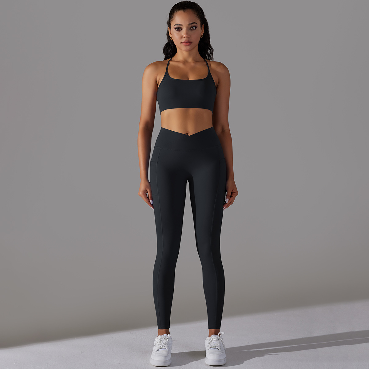  Sports Bra High-Waisted Tight Pants Yoga Wear Set 6608