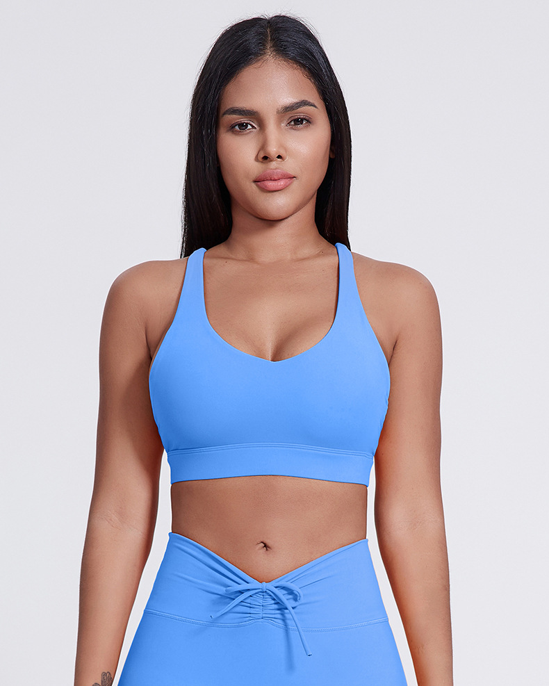 Women's Nude Cross-shaped Beautiful Back Sports Underwear Bra SKL-LQ5016
