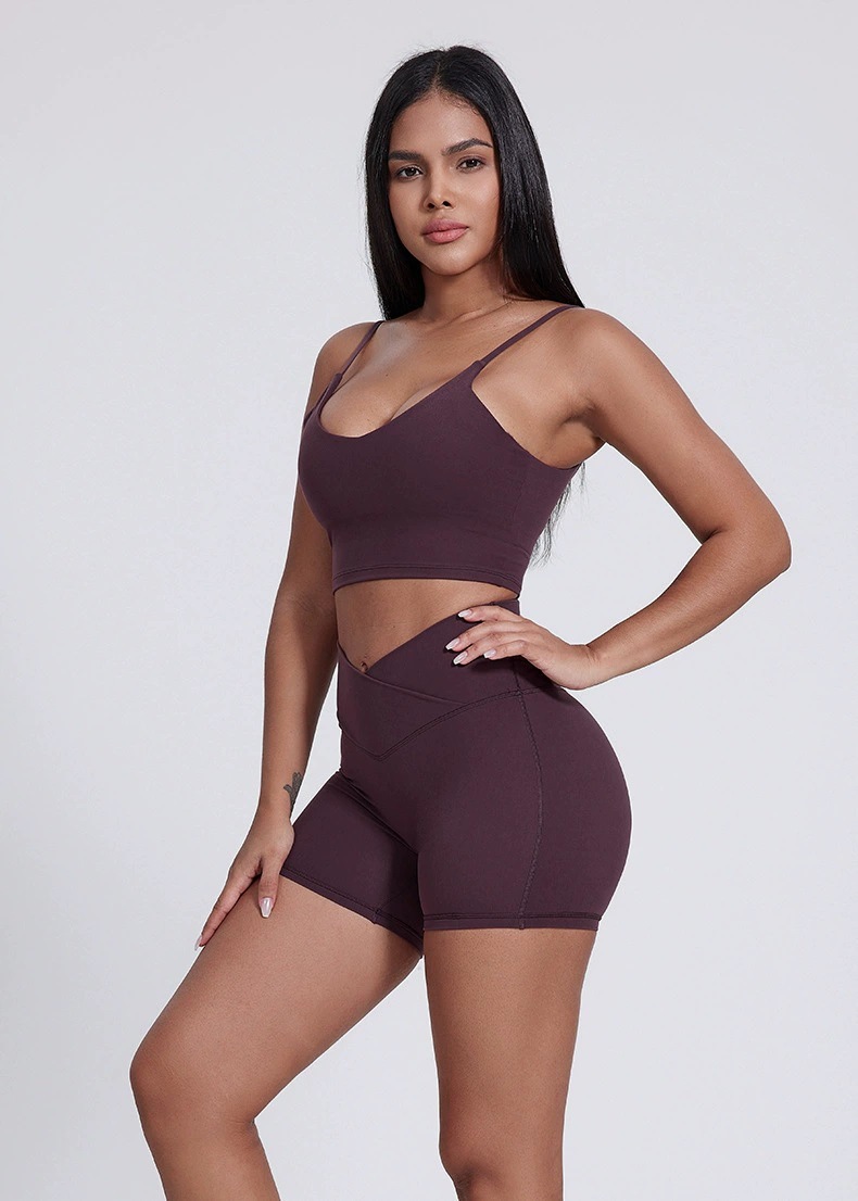 Elastic High-waisted Running Fitness Shorts SKL-LQ5023