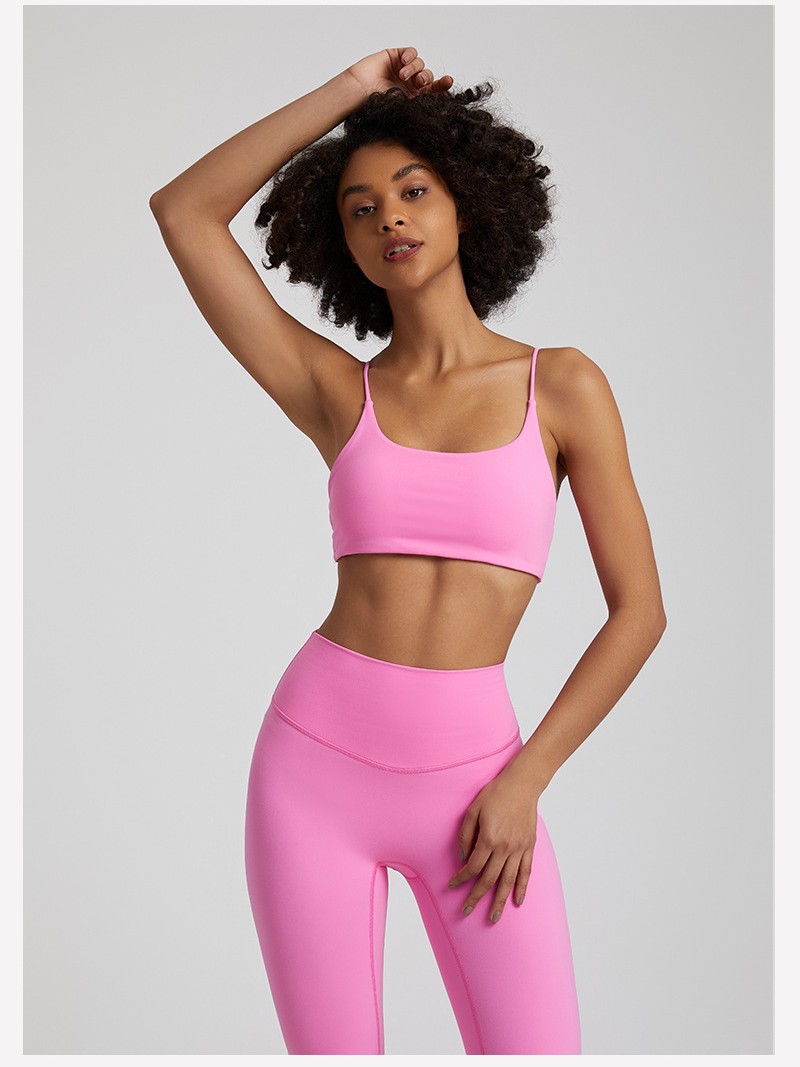 Candy-colored Nude Fitness Cross Back Bra SKL-LQ4059