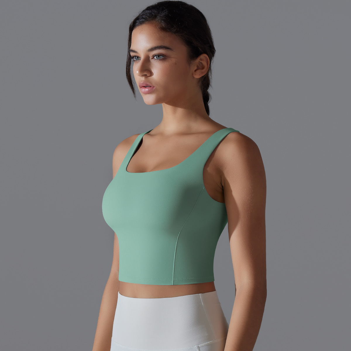 All-in-One Fixed Cup Women's Sleeveless Yoga Vest 7058