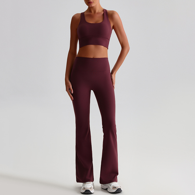  Fitness Wide-Leg Pants Outdoor Running Sports War Set For Women SKL-LQ8997