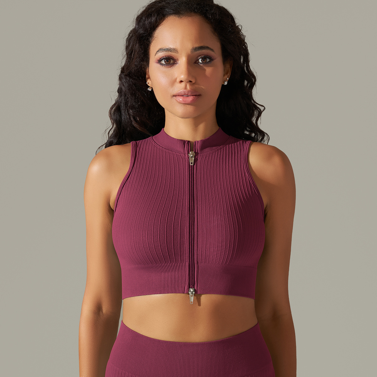  Sleeveless Zippered Vest Sports Fitness Wear 9310vest
