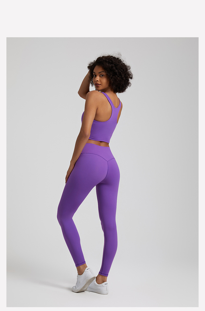 Women's Elastic Beautiful Back Yoga Set Leggings With Beautiful Back Bra SKL-LQ3332