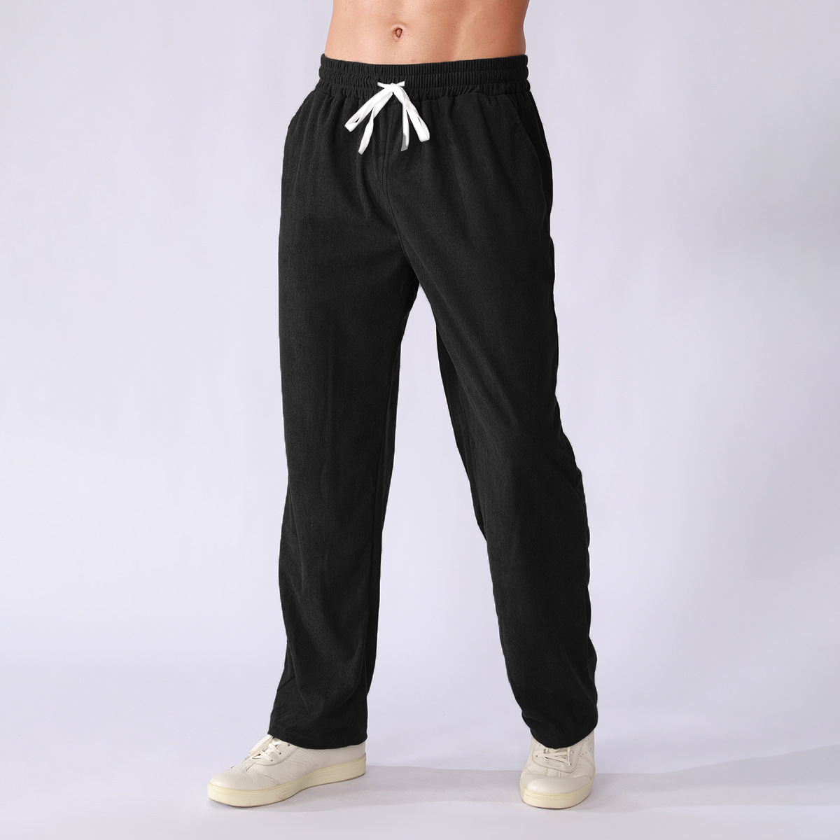 Men's Corduroy Breathable Lightweight Long Pants DXRCK1