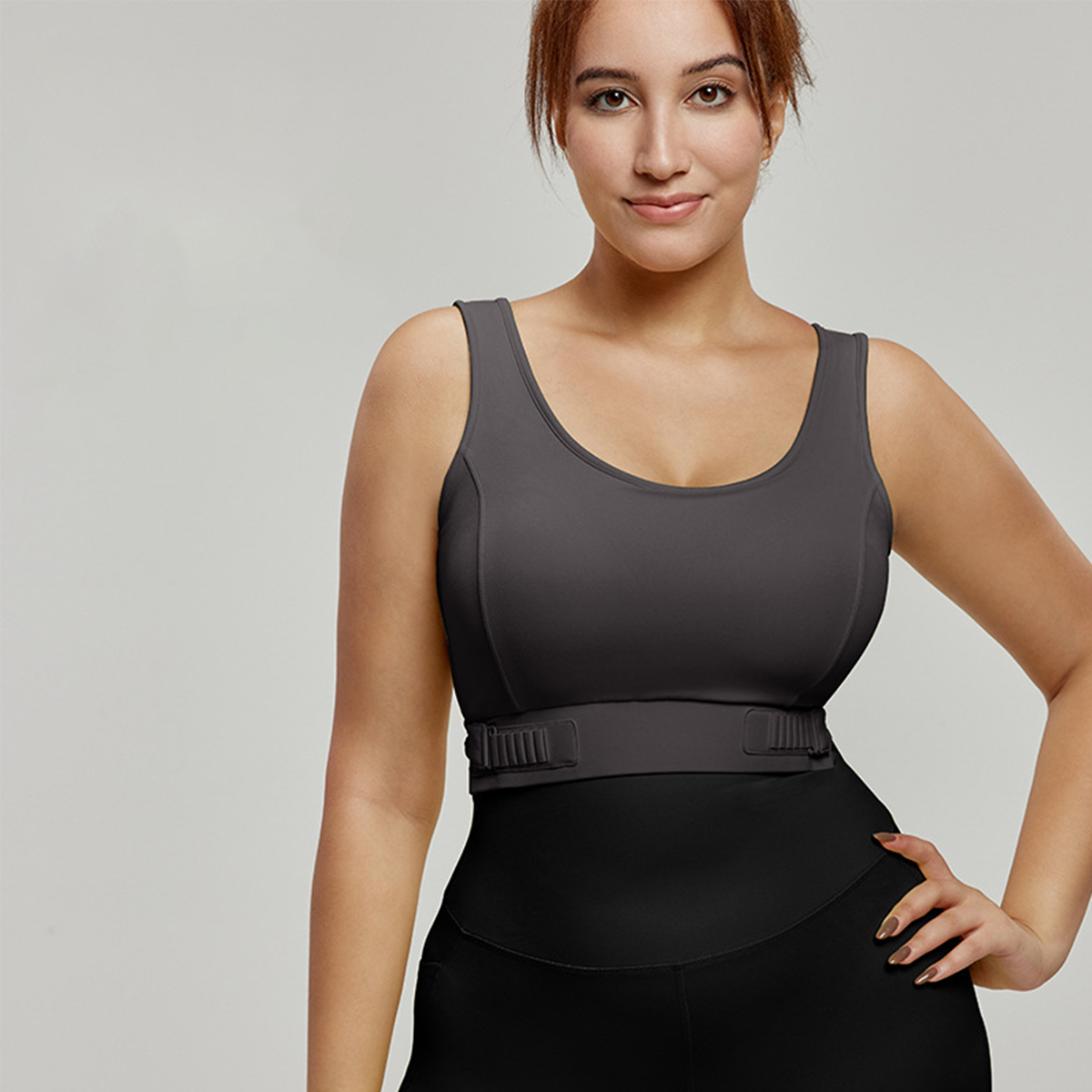 Plus-Size Cross-Back Yoga Tank Top DWB215029