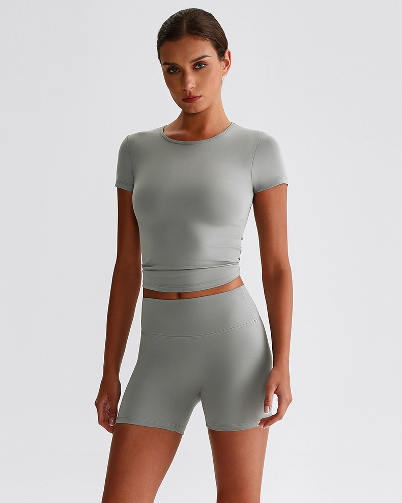 Short-sleeved Round-neck Sports T-shirt Running Fitness Top SKL-LQ8015