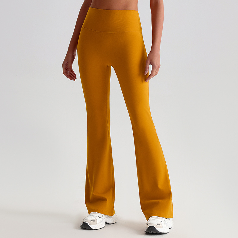 Wide-leg Flared Leggings Tight Nude Hip-lifting Yoga Pants SKL-LQ2189