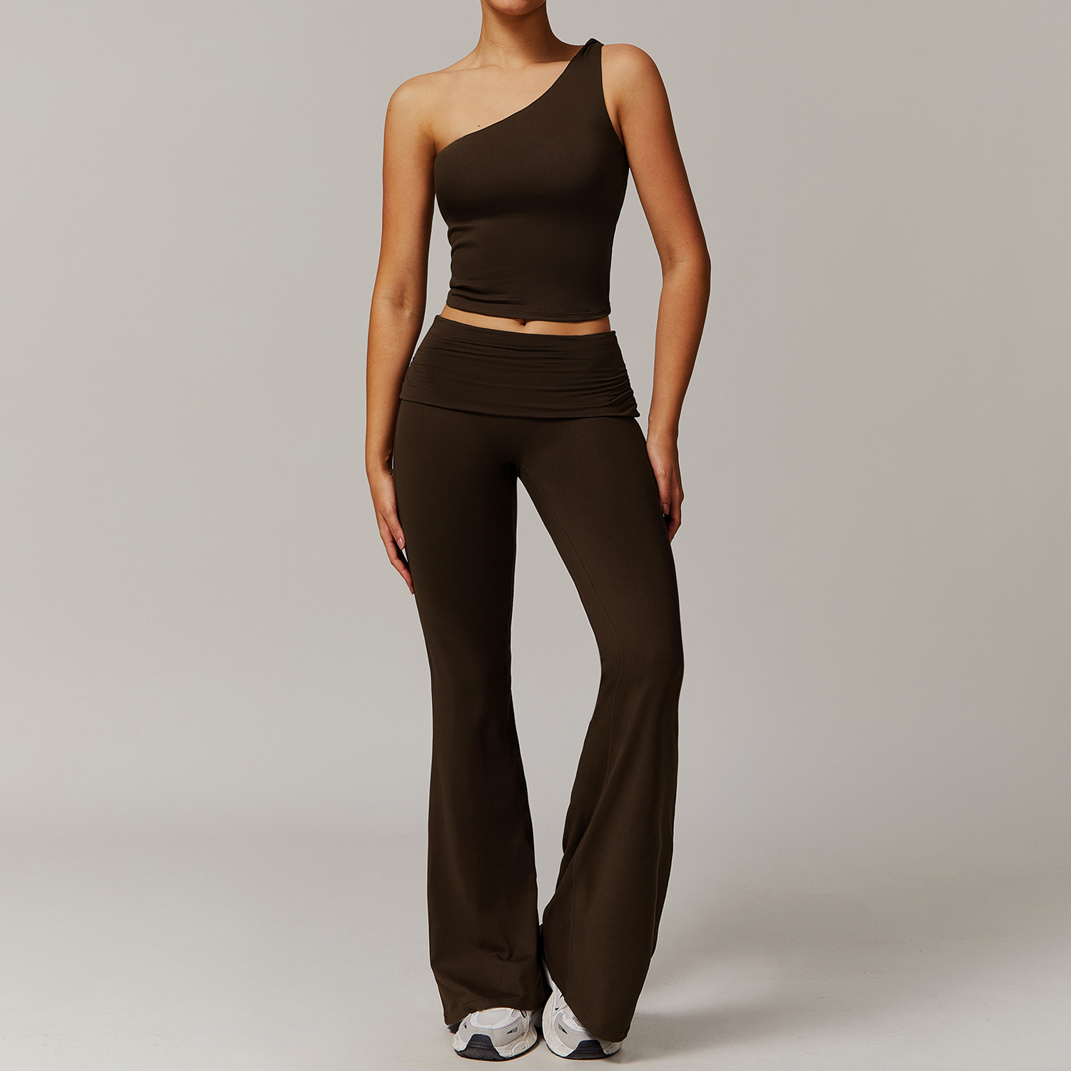 One-shoulder Vest Yoga Set 9152
