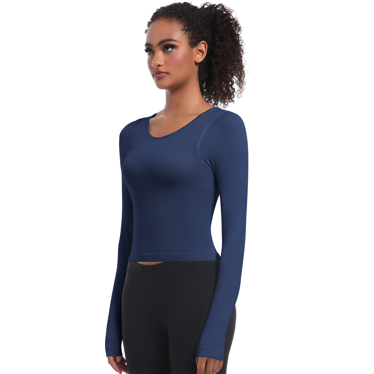  Tight-Fit Long-Sleeve Sports Fitness Top 6670