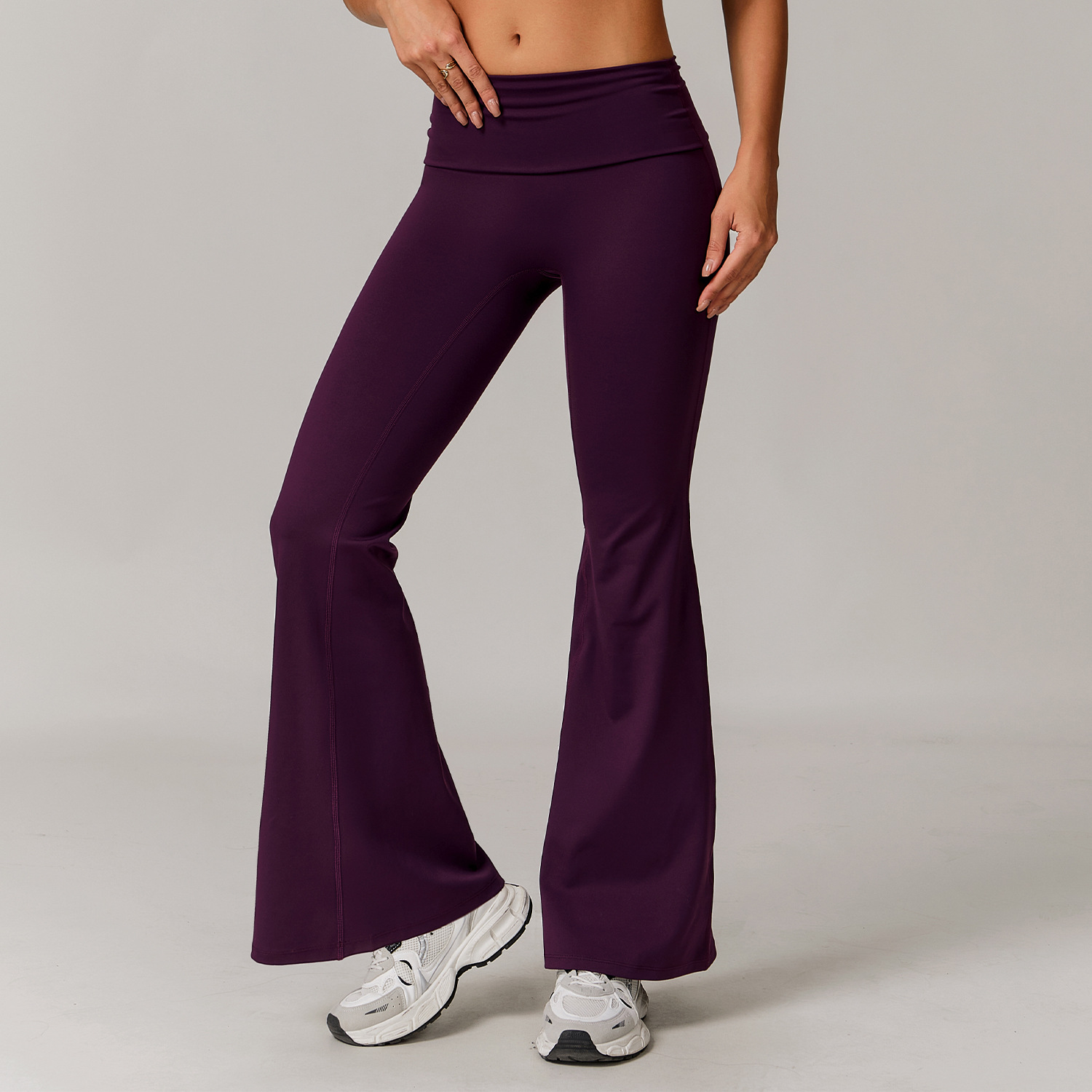Flipped High Waist Yoga Bootcut Pants 8998 