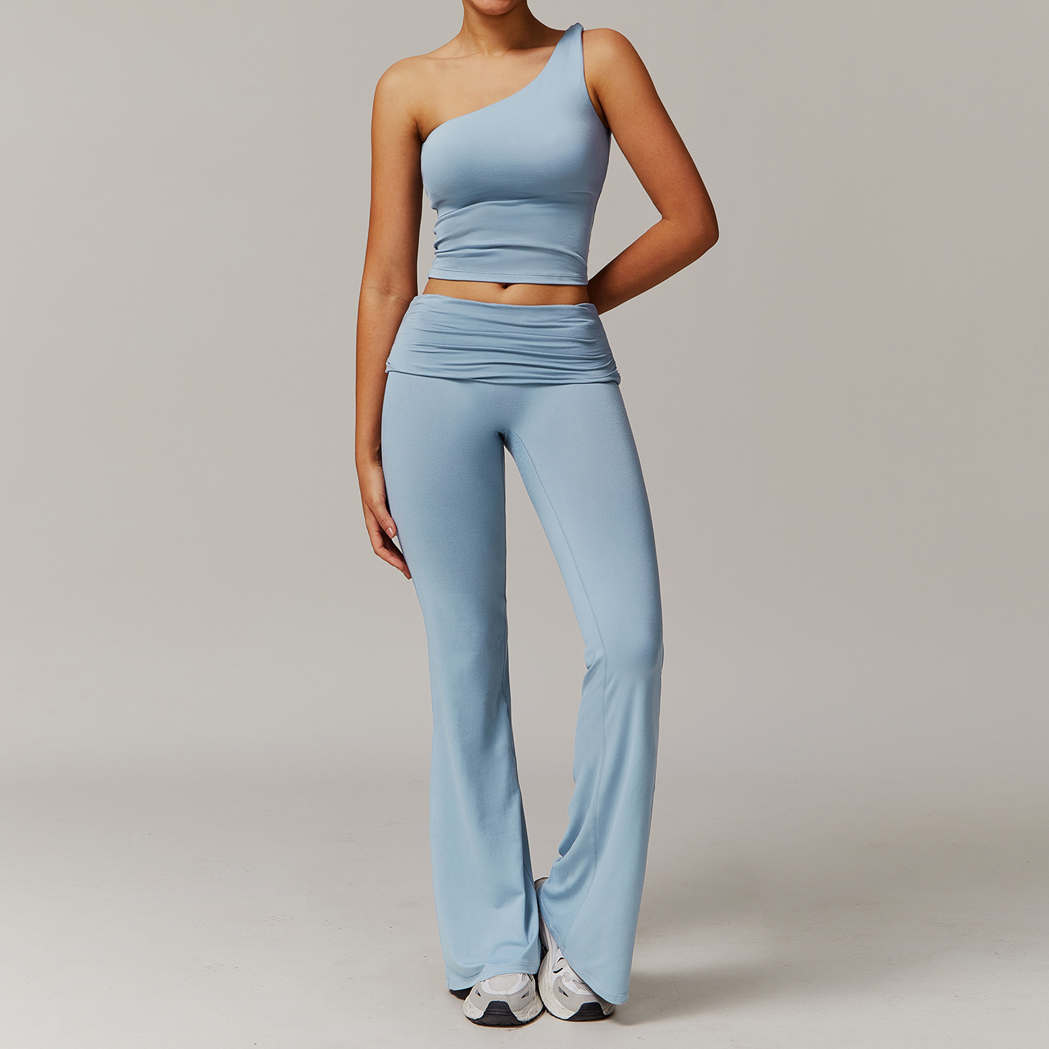 One-shoulder Vest Yoga Set 9152