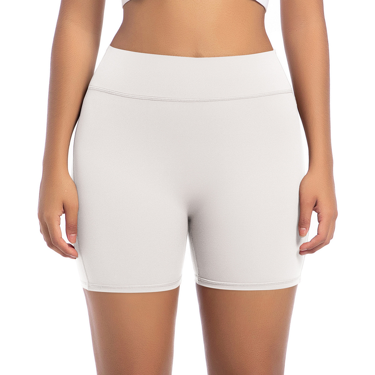 Workwear-style Tight Shorts High-waisted Hip-lifting Yoga Pants  6677
