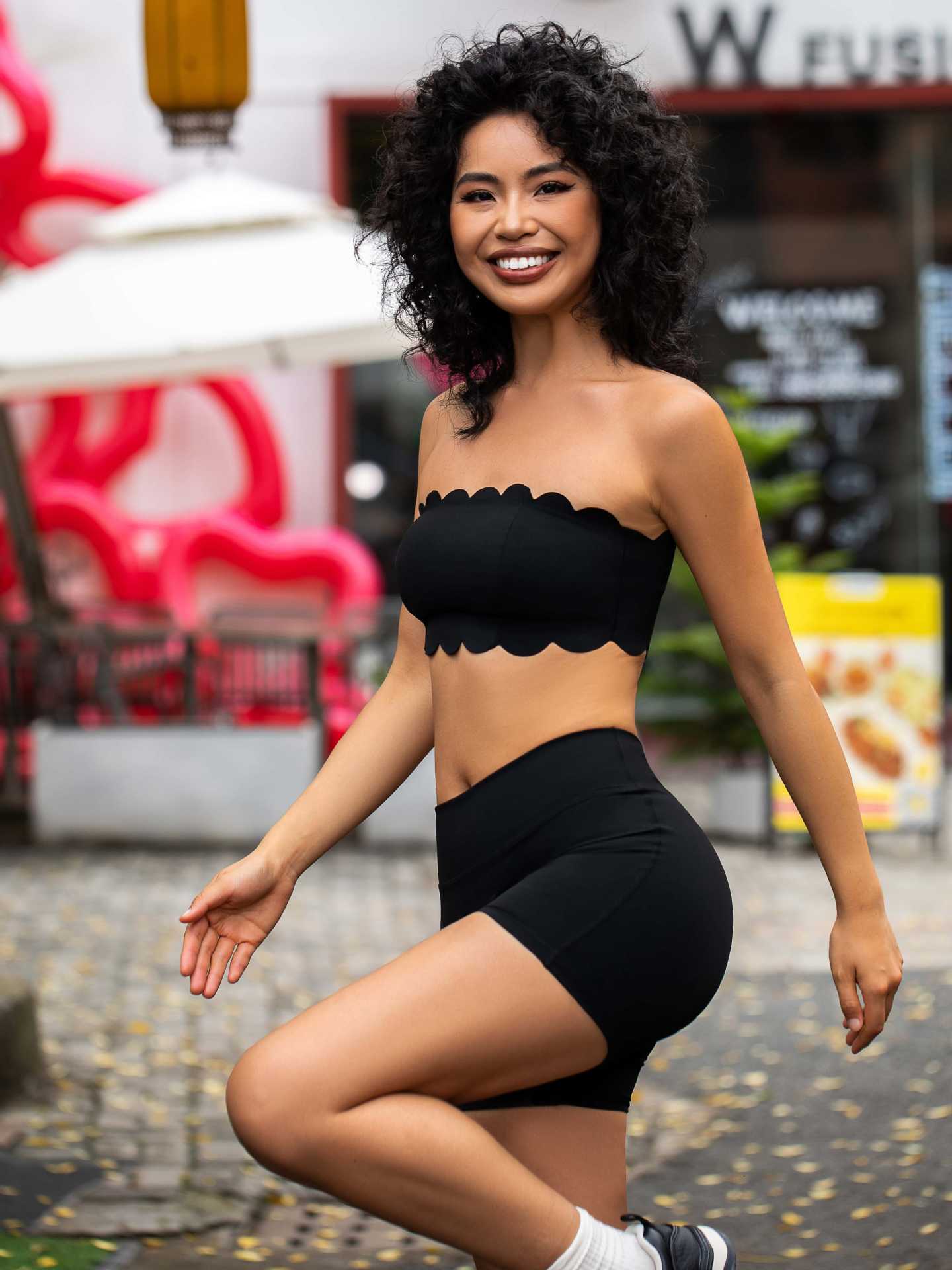 Lace Strapless Bra with Non-Slip Strips Chest Pads and Shockproof Design for Yoga SKL-FNK8804