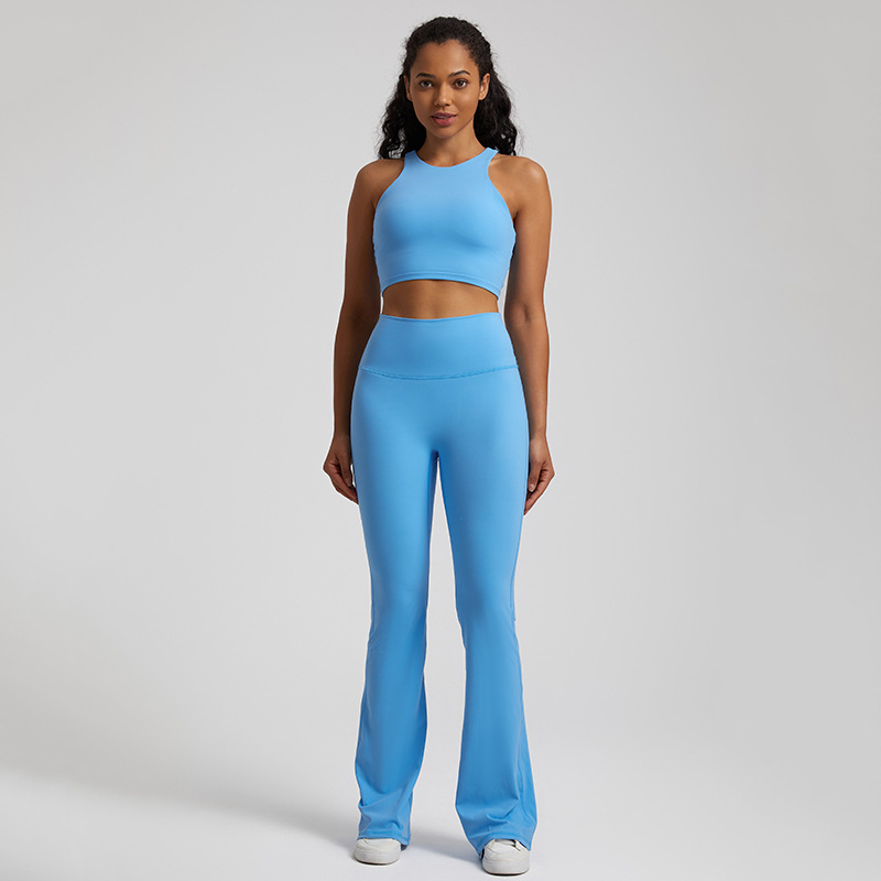  High-waisted Tight-fitting Nude Wide-leg Leggings And Beautiful Back Yoga Wear SKL-LQ6932