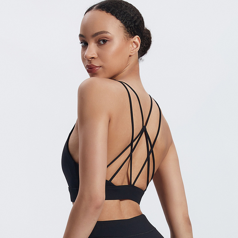 Women's Nude Cross-shaped Beautiful Back Sports Underwear Bra SKL-LQ5016
