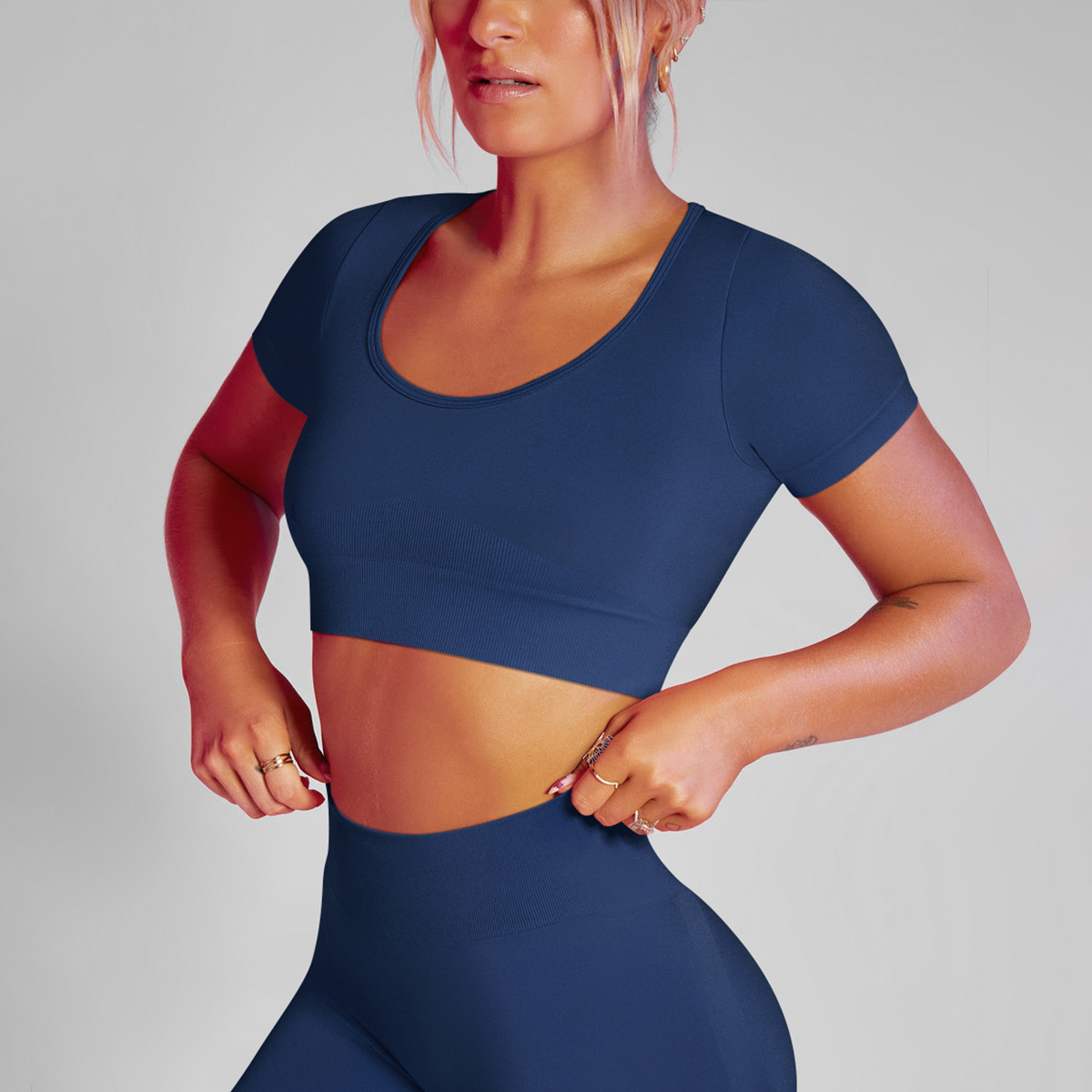 Breathable and Sweat-absorbent Sports Fitness Short-sleeved Vest 6601