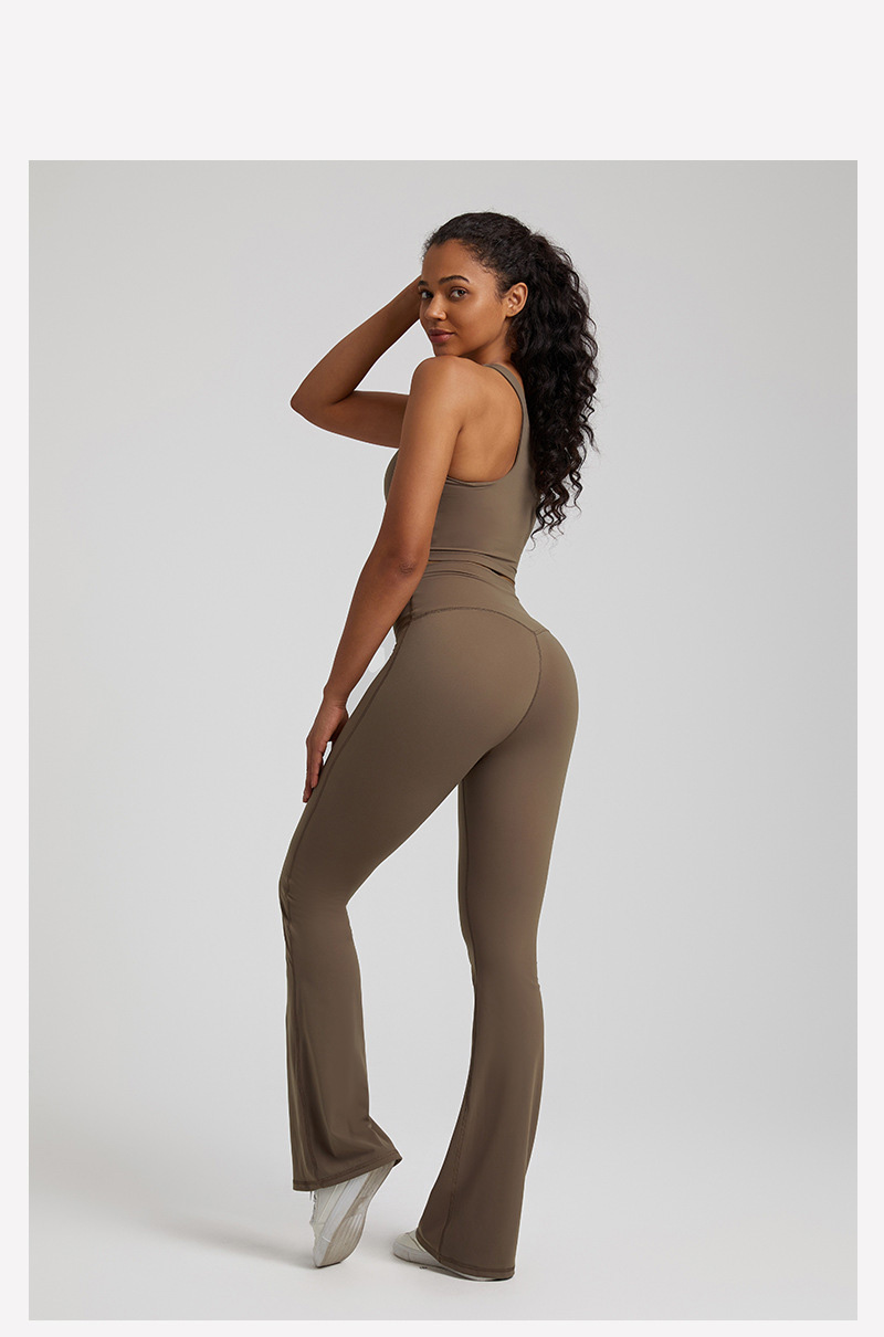  High-waisted Tight-fitting Nude Wide-leg Leggings And Beautiful Back Yoga Wear SKL-LQ6932