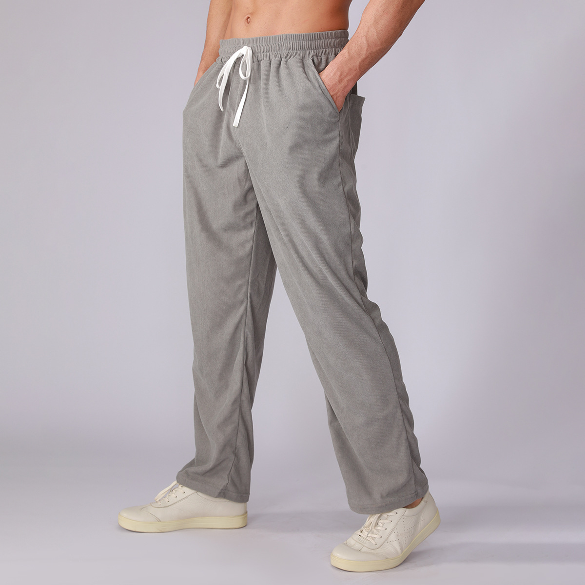 Men's Corduroy Breathable Lightweight Long Pants DXRCK1