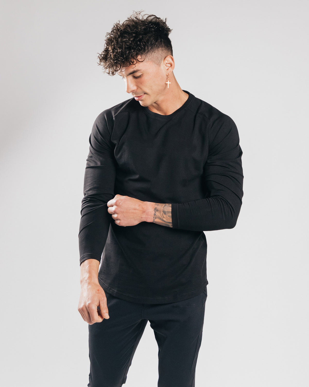 Men's Stretchy Cotton Long Sleeve T-Shirt CX905