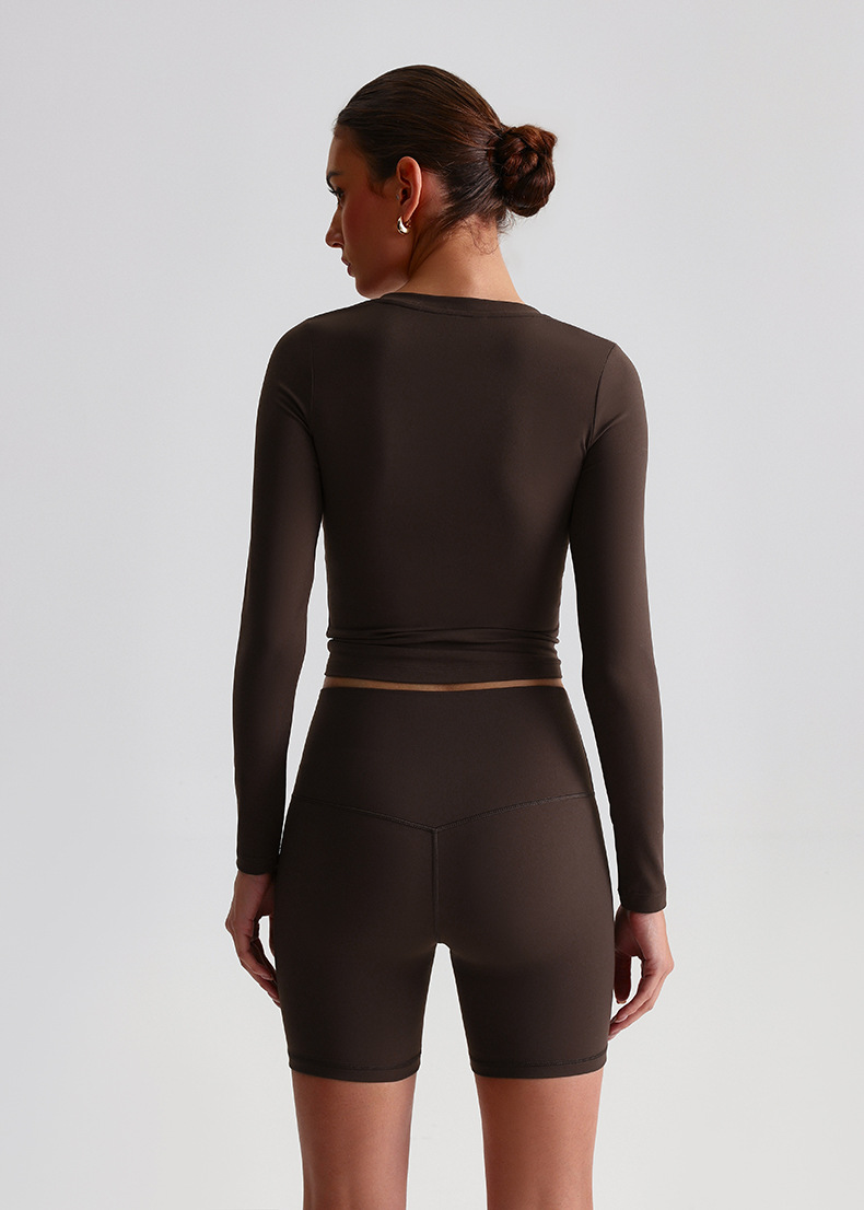Sports Long - Sleeve Tight Fitted Outerwear Yoga Sweatpants Set SKL-LQ0130