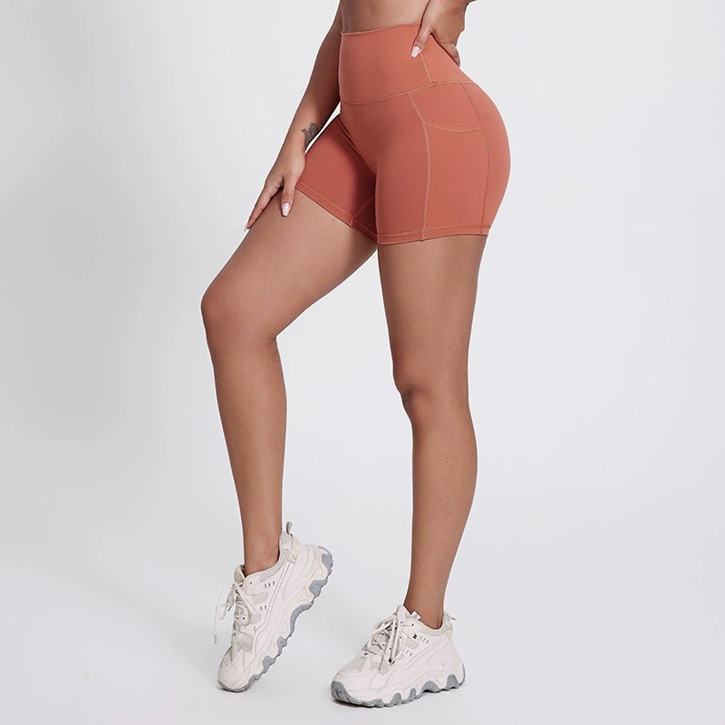 Women Three-inch Pocket Pants High-waisted Hip-lifting Outside Sports Pants SKL-LQ5025