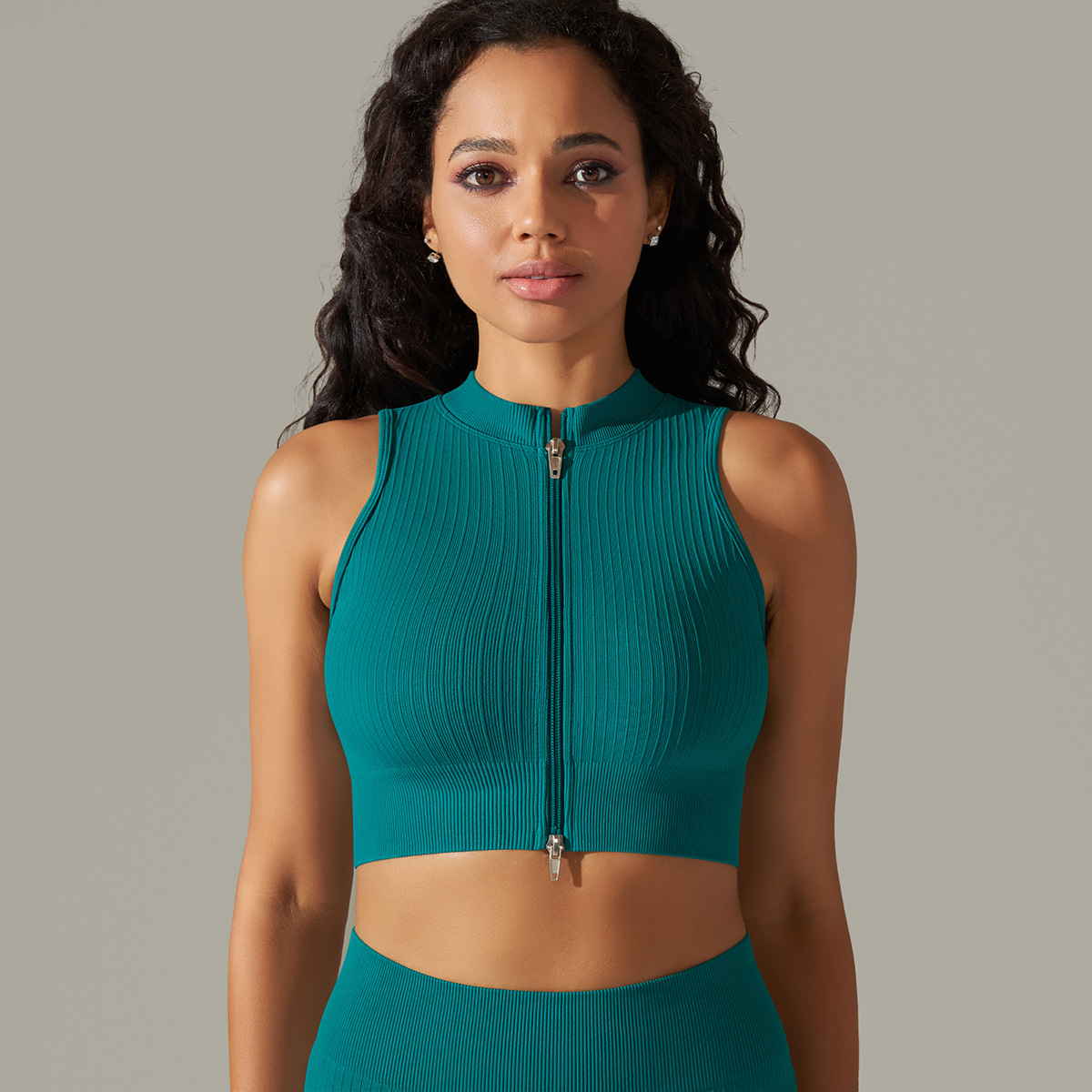  Sleeveless Zippered Vest Sports Fitness Wear 9310vest