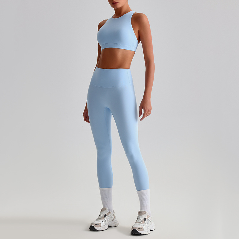Crossed Beautiful Back Bra Running And Fitness Suit Leggings Set SKL-LQ8698