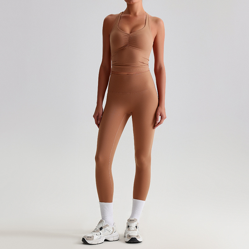  Sports Wide - Leg Pants Outdoor Running Fitness Two - Piece Set SKL-LQ8658
