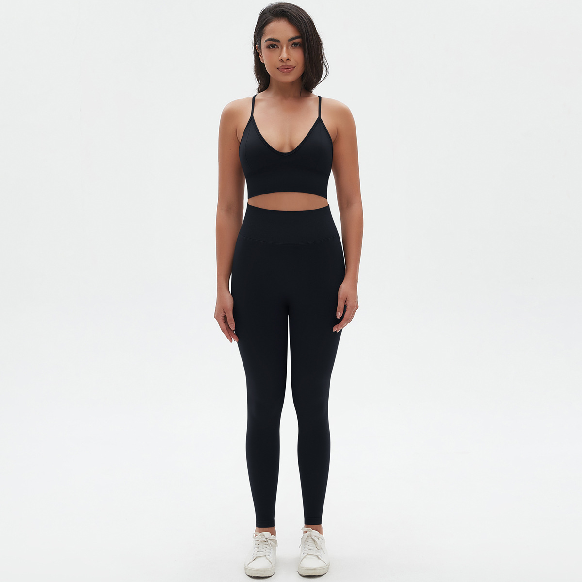  High-Waisted Hip-Lifting Tight Pants Bra Fitness Set 6666