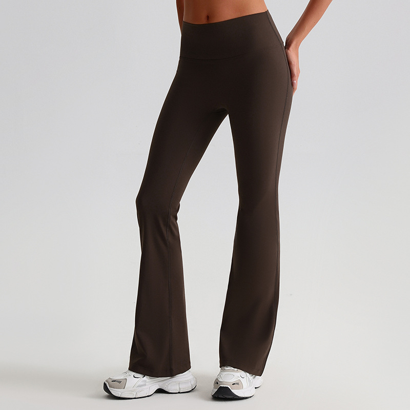 Wide-leg Flared Leggings Tight Nude Hip-lifting Yoga Pants SKL-LQ2189