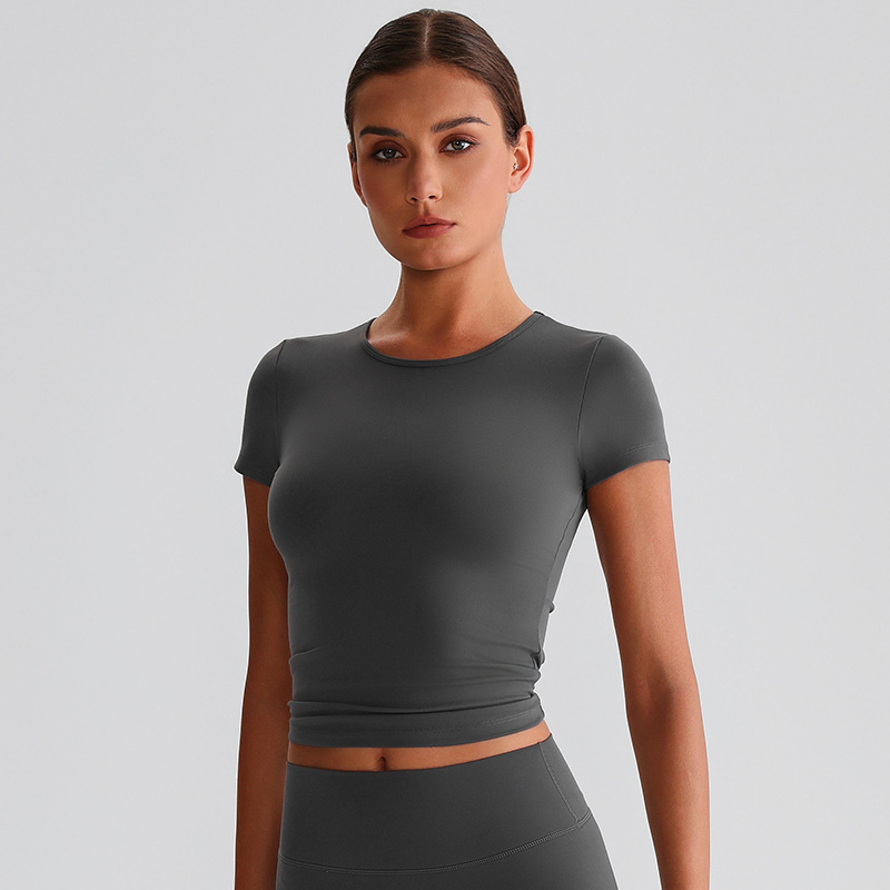 Short-sleeved Round-neck Sports T-shirt Running Fitness Top SKL-LQ8015