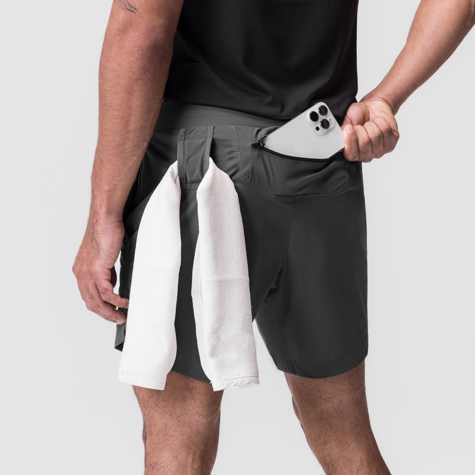 Men's Sports Shorts with Back Zipper Pockets DK112