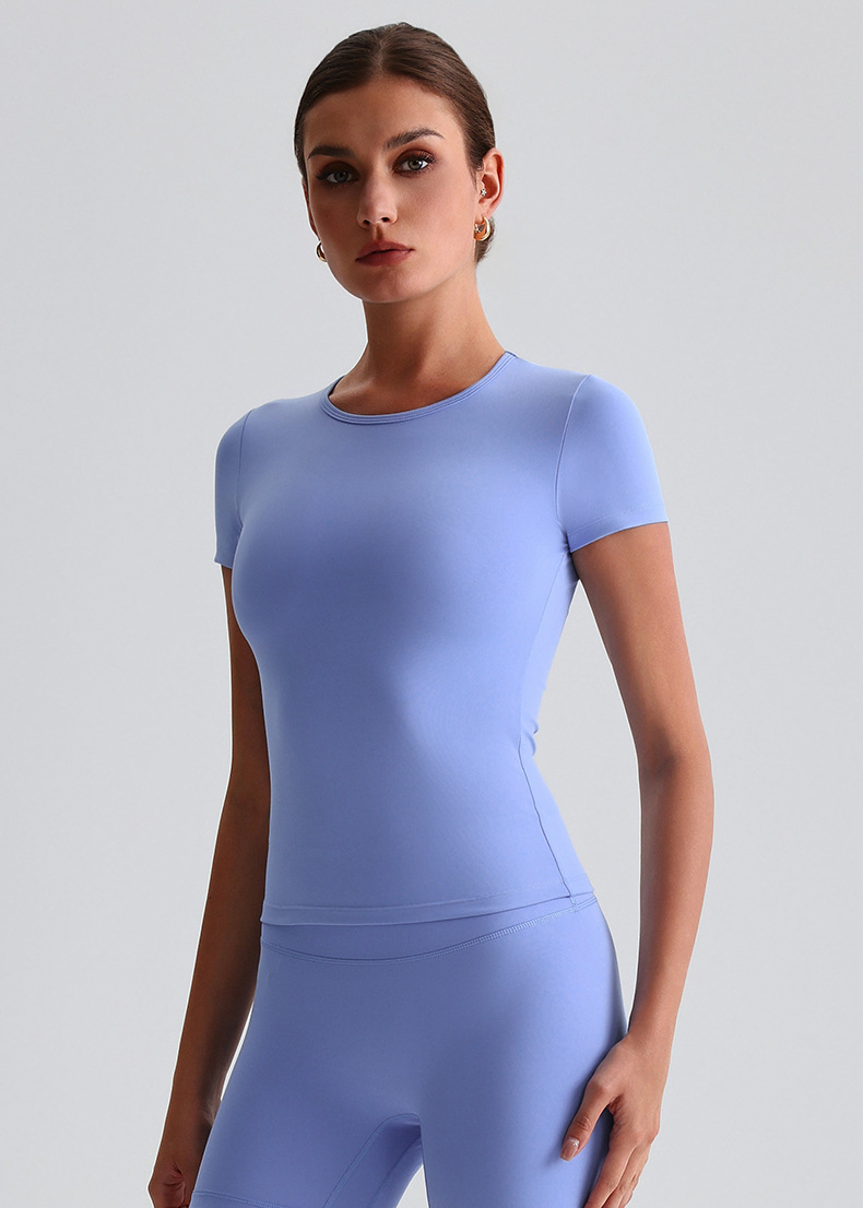 Short-sleeved Round-neck Sports T-shirt Running Fitness Top SKL-LQ8015