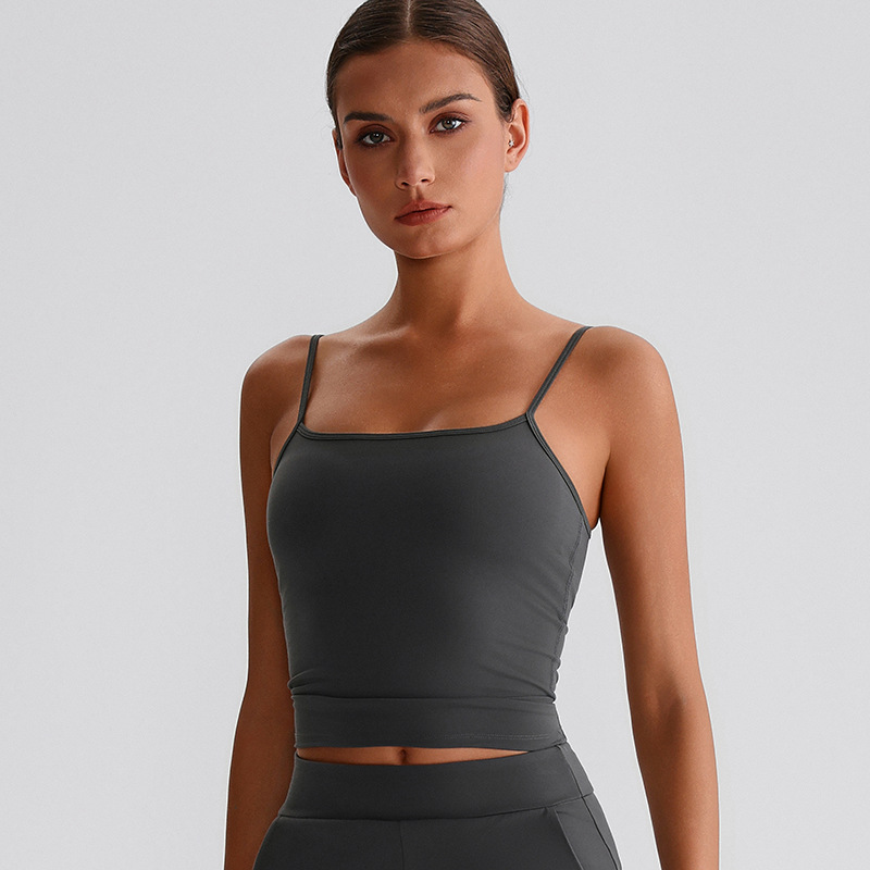 Beautiful Back Strappy Vest With Breast Pads  Yoga Bra SKL-LQ8032