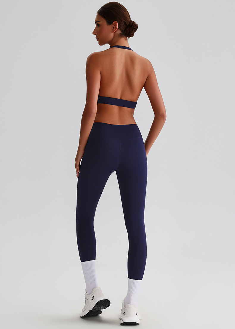 Solid-color Bras Breathable Tight Yoga Suit Set SKL-LQ0120